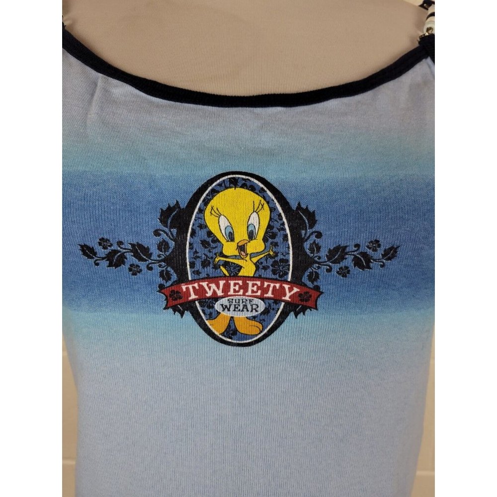 Vintage 90s NWT Warner Bros Looney‎ Tunes Tweety Surf Wear Tie Dye Tank Top XL - Picture 3 of 10